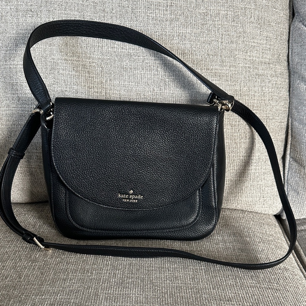 Kate Spade Black Pebbled Leather Crossbody Bag